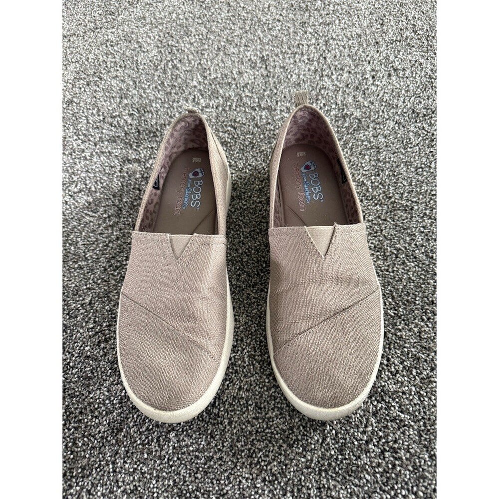 BOBS from Skechers Sneakers Womens 9.5 Taupe Memory Foam - Picture 2 of 6